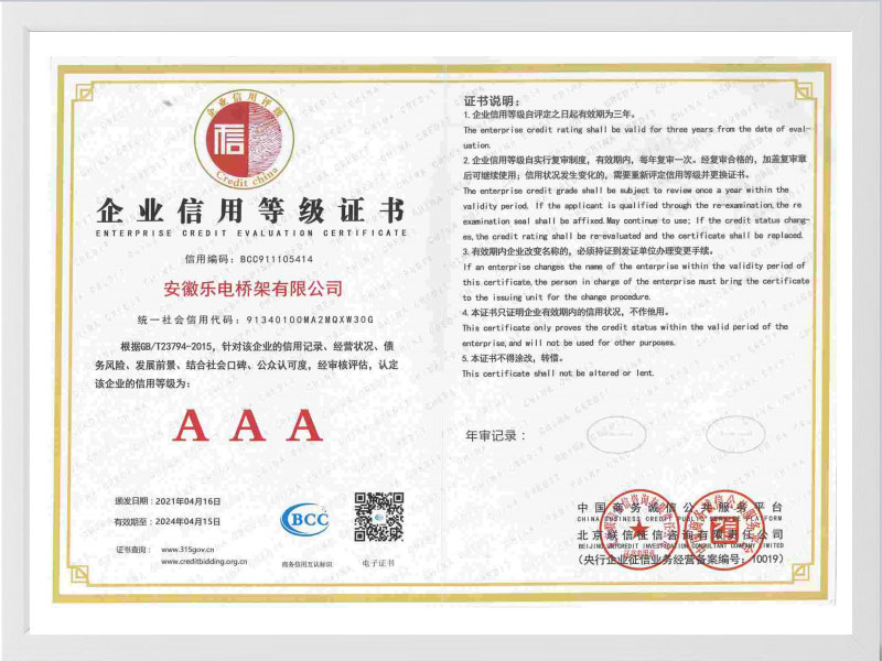 哈密企业信用等级AAA